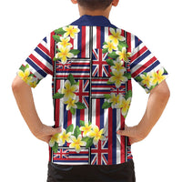 Hawaii Plumeria Lei Family Matching Puletasi and Hawaiian Shirt Hawaiian Flag Motif LT9 - Polynesian Pride