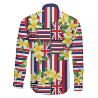 Hawaii Plumeria Lei Family Matching Puletasi and Hawaiian Shirt Hawaiian Flag Motif LT9 - Polynesian Pride