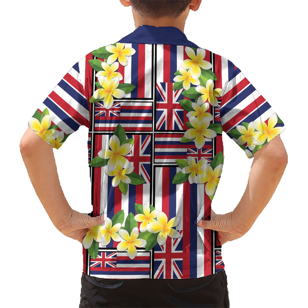 Hawaii Plumeria Lei Family Matching Tank Maxi Dress and Hawaiian Shirt Hawaiian Flag Motif LT9 - Polynesian Pride