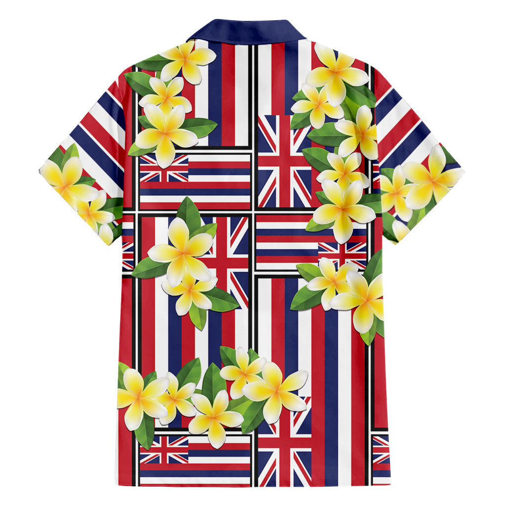 Hawaii Plumeria Lei Family Matching Tank Maxi Dress and Hawaiian Shirt Hawaiian Flag Motif LT9 - Polynesian Pride