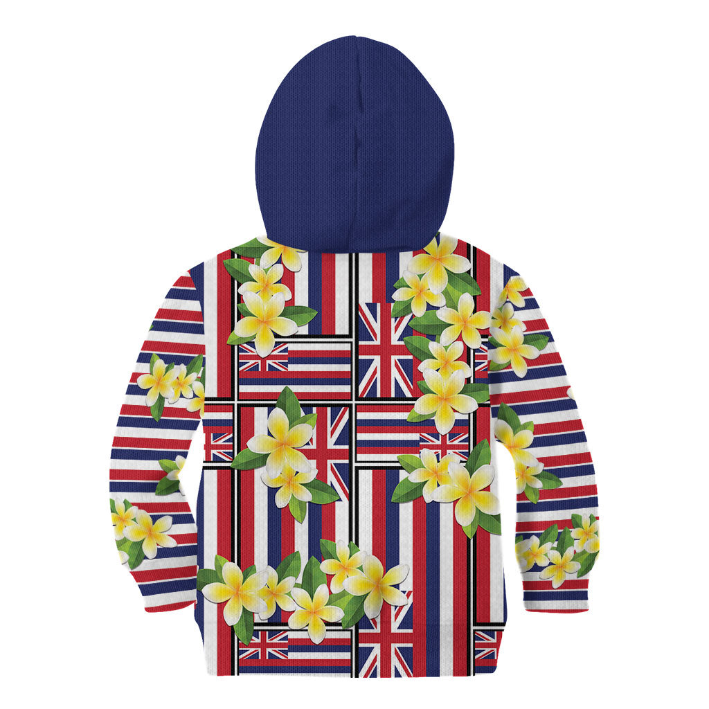 Hawaii Plumeria Lei Kid Hoodie Hawaiian Flag Motif