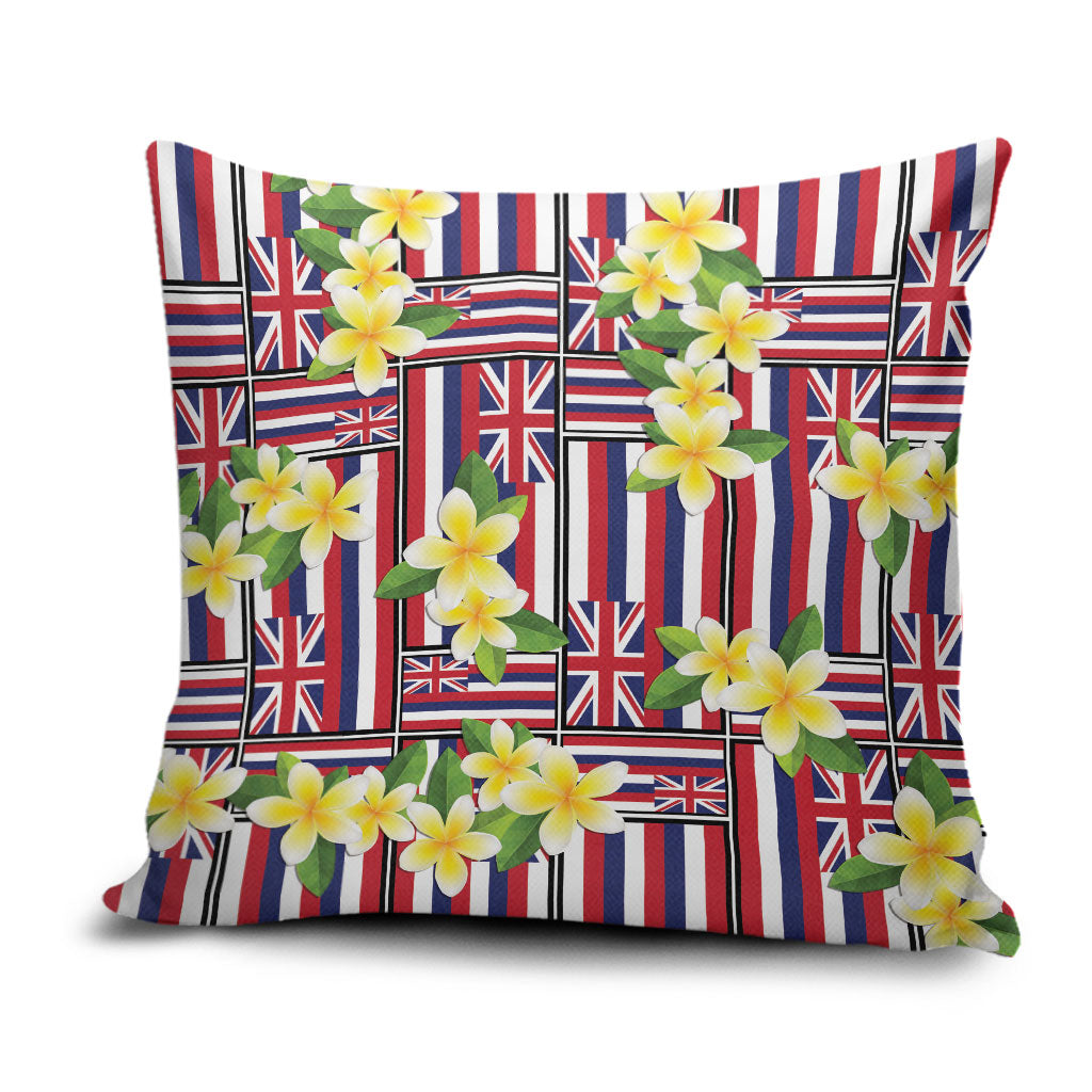 Hawaii Plumeria Lei Pillow Cover Hawaiian Flag Motif