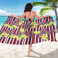 Hawaii Plumeria Lei Sarong Hawaiian Flag Motif