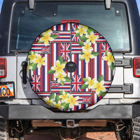 Hawaii Plumeria Lei Spare Tire Cover Hawaiian Flag Motif LT9 Red - Polynesian Pride
