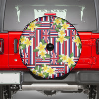 Hawaii Plumeria Lei Spare Tire Cover Hawaiian Flag Motif LT9 - Polynesian Pride