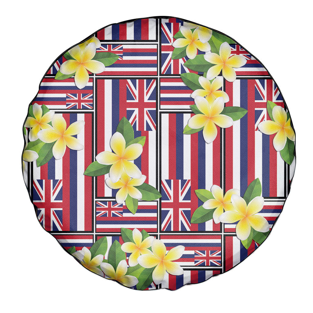 Hawaii Plumeria Lei Spare Tire Cover Hawaiian Flag Motif LT9 - Polynesian Pride