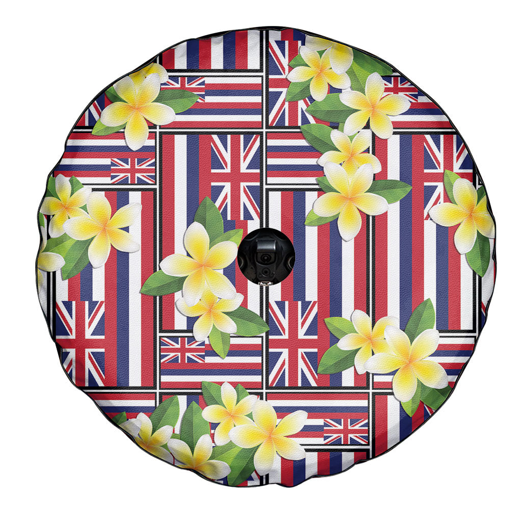 Hawaii Plumeria Lei Spare Tire Cover Hawaiian Flag Motif LT9 - Polynesian Pride