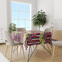 Hawaii Plumeria Lei Tablecloth Hawaiian Flag Motif