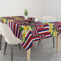 Hawaii Plumeria Lei Tablecloth Hawaiian Flag Motif