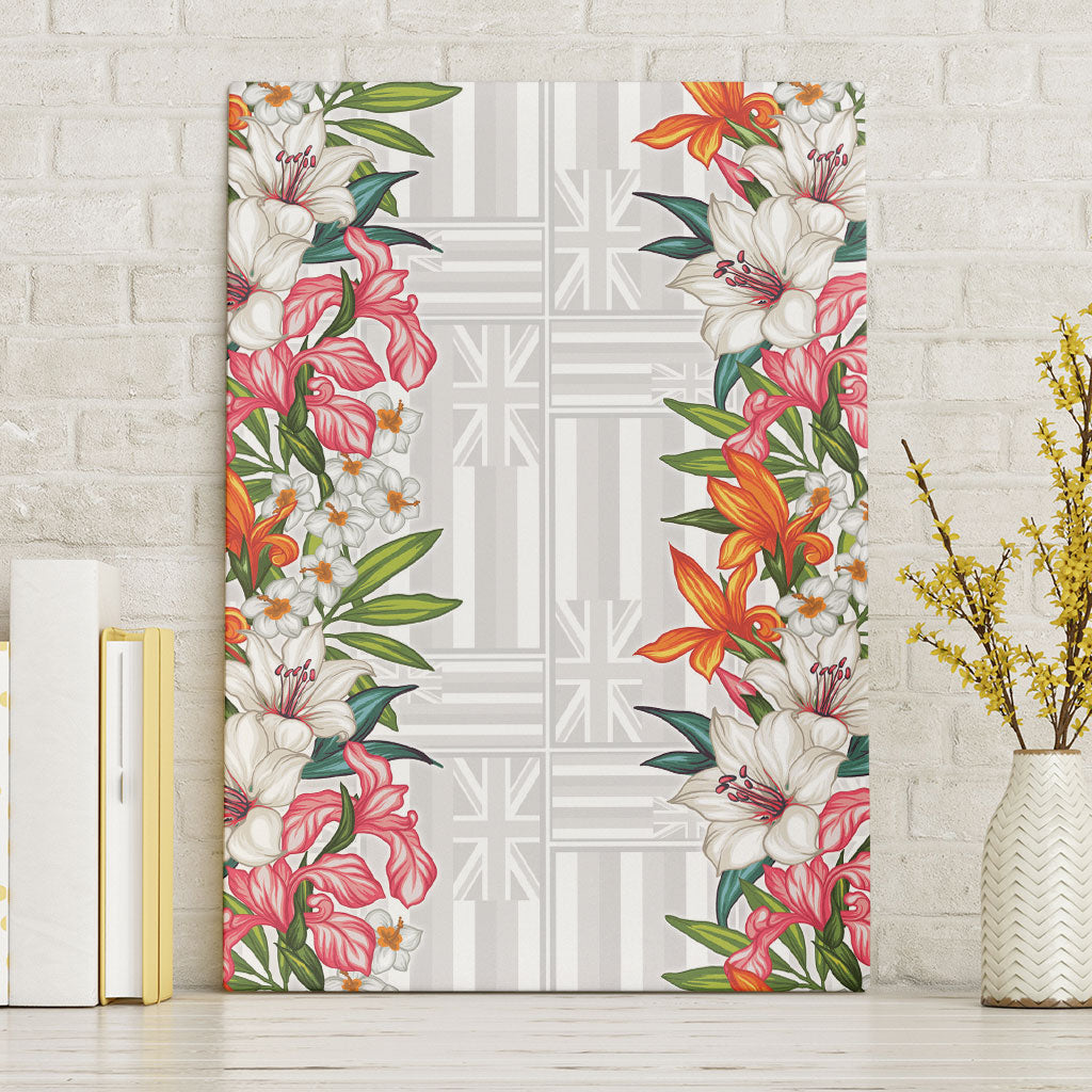 Hawaii Tropical Twist Lei Canvas Wall Art Hawaiian Flag Motif