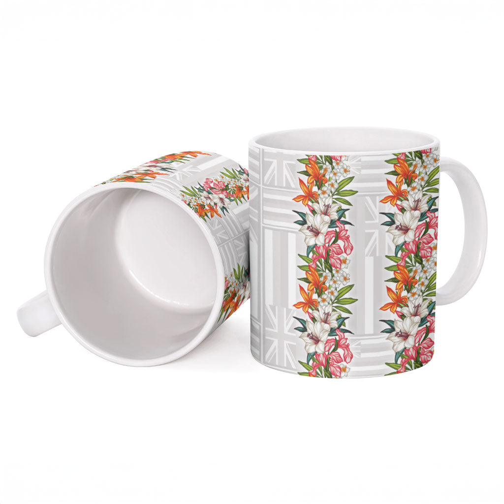 Hawaii Tropical Twist Lei Ceramic Mug Hawaiian Flag Motif