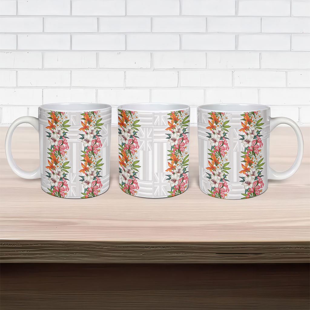 Hawaii Tropical Twist Lei Ceramic Mug Hawaiian Flag Motif