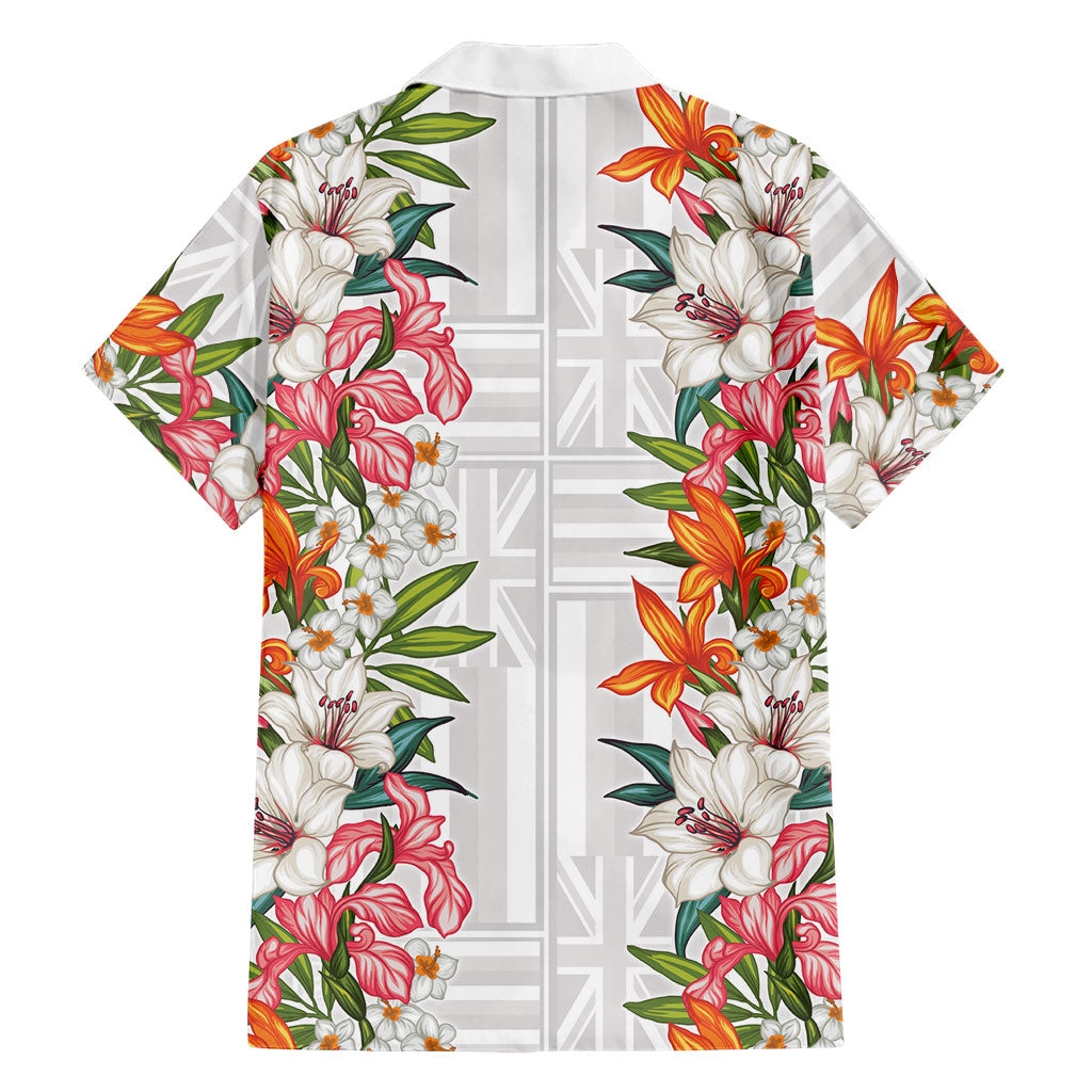 Hawaii Tropical Twist Lei Family Matching Long Sleeve Bodycon Dress and Hawaiian Shirt Hawaiian Flag Motif LT9 - Polynesian Pride