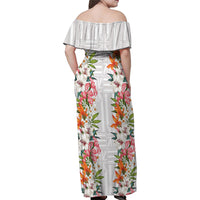 Hawaii Tropical Twist Lei Family Matching Off Shoulder Maxi Dress and Hawaiian Shirt Hawaiian Flag Motif LT9 - Polynesian Pride