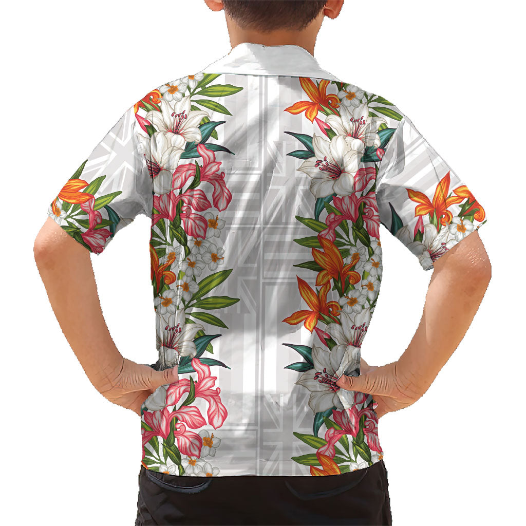 Hawaii Tropical Twist Lei Family Matching Tank Maxi Dress and Hawaiian Shirt Hawaiian Flag Motif LT9 - Polynesian Pride