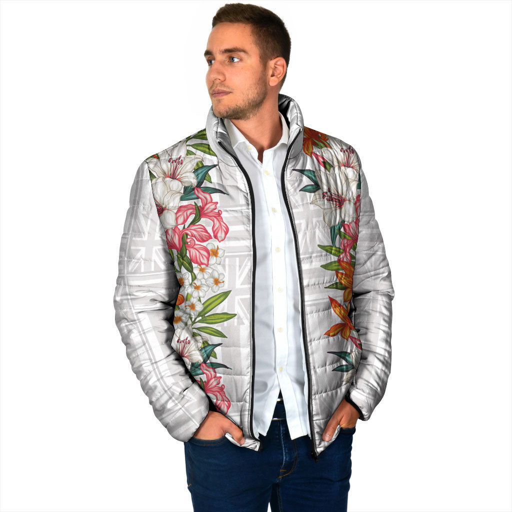 Hawaii Tropical Twist Lei Padded Jacket Hawaiian Flag Motif