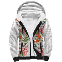 Hawaii Tropical Twist Lei Sherpa Hoodie Hawaiian Flag Motif