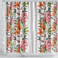 Hawaii Tropical Twist Lei Shower Curtain Hawaiian Flag Motif