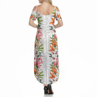 Hawaii Tropical Twist Lei Summer Maxi Dress Hawaiian Flag Motif LT9 - Polynesian Pride