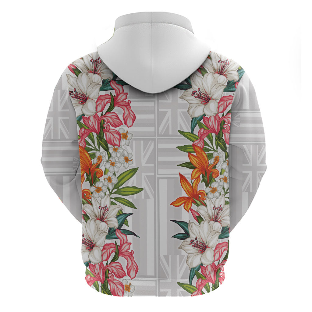 Hawaii Tropical Twist Lei Zip Hoodie Hawaiian Flag Motif