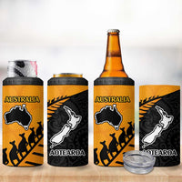 Australia New Zealand Rugby 4 in 1 Can Cooler Tumbler Aboriginal Wallabies and Maori Black Fern Gold Vibe LT9 - Polynesian Pride