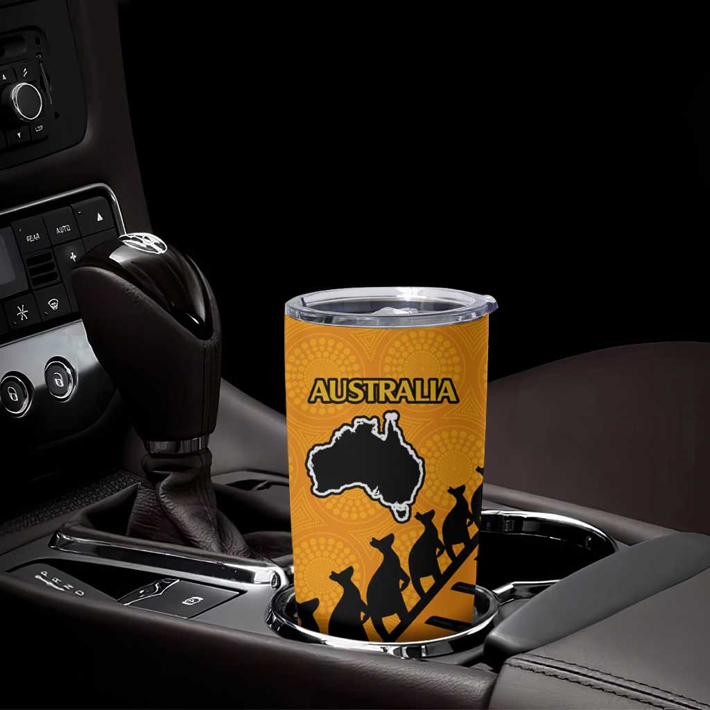 Australia New Zealand Rugby Tumbler Cup Aboriginal Wallabies and Maori Black Fern Gold Vibe LT9 - Polynesian Pride