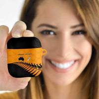 Australia New Zealand Rugby AirPods Case Gold Aboriginal Wallabies and Maori Black Fern LT9 Gold - Polynesian Pride