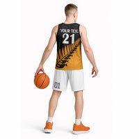 Australia New Zealand Rugby Basketball Jersey Gold Aboriginal Wallabies and Maori Black Fern LT9 - Polynesian Pride