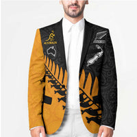 Australia New Zealand Rugby Blazer Gold Aboriginal Wallabies and Maori Black Fern LT9 - Polynesian Pride