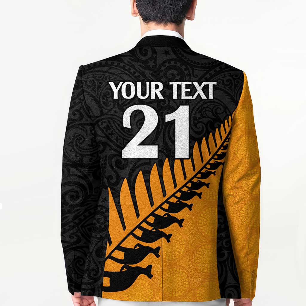 Australia New Zealand Rugby Blazer Gold Aboriginal Wallabies and Maori Black Fern LT9 - Polynesian Pride