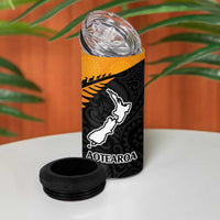 Australia New Zealand Rugby 4 in 1 Can Cooler Tumbler Gold Aboriginal Wallabies and Maori Black Fern LT9 - Polynesian Pride