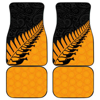 Australia New Zealand Rugby Car Mats Gold Aboriginal Wallabies and Maori Black Fern LT9 - Polynesian Pride