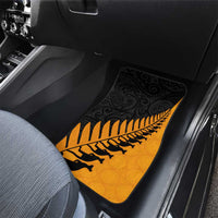 Australia New Zealand Rugby Car Mats Gold Aboriginal Wallabies and Maori Black Fern LT9 - Polynesian Pride