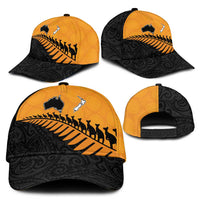 Australia New Zealand Rugby Classic Cap Gold Aboriginal Wallabies and Maori Black Fern - Polynesian Pride