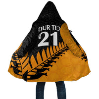 Australia New Zealand Rugby Cloak Gold Aboriginal Wallabies and Maori Black Fern LT9 Unisex Gold - Polynesian Pride