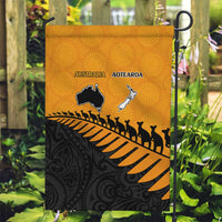 Australia New Zealand Rugby Garden Flag Gold Aboriginal Wallabies and Maori Black Fern LT9 Garden Flag Gold - Polynesian Pride