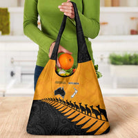 Australia New Zealand Rugby Grocery Bag Gold Aboriginal Wallabies and Maori Black Fern LT9 - Polynesian Pride