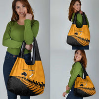 Australia New Zealand Rugby Grocery Bag Gold Aboriginal Wallabies and Maori Black Fern LT9 - Polynesian Pride