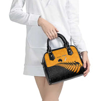 Australia New Zealand Rugby Shoulder Handbag Gold Aboriginal Wallabies and Maori Black Fern LT9 - Polynesian Pride