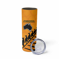 Australia New Zealand Rugby Skinny Tumbler Gold Aboriginal Wallabies and Maori Black Fern LT9 - Polynesian Pride