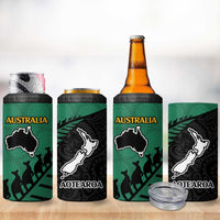 Australia New Zealand Rugby 4 in 1 Can Cooler Tumbler Aboriginal Wallabies and Maori Black Fern Green Vibe LT9 - Polynesian Pride