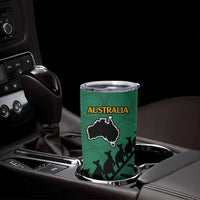 Australia New Zealand Rugby Tumbler Cup Aboriginal Wallabies and Maori Black Fern Green Vibe LT9 - Polynesian Pride
