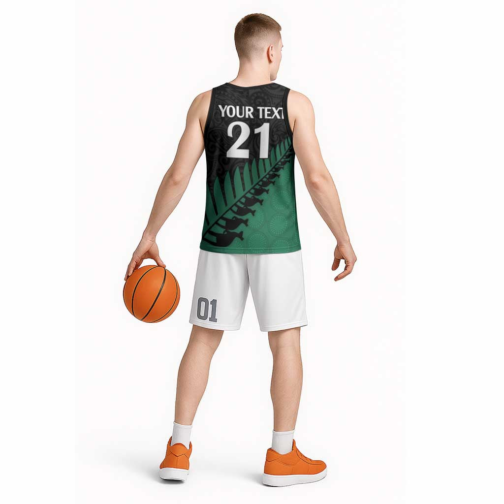 Australia New Zealand Rugby Basketball Jersey Green Aboriginal Wallabies and Maori Black Fern LT9 - Polynesian Pride