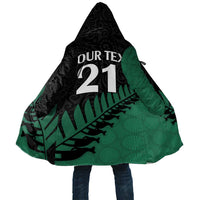 Australia New Zealand Rugby Cloak Green Aboriginal Wallabies and Maori Black Fern LT9 Unisex Green - Polynesian Pride
