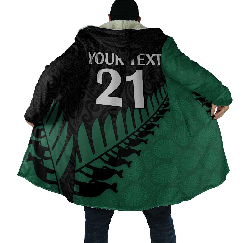 Australia New Zealand Rugby Cloak Green Aboriginal Wallabies and Maori Black Fern LT9 - Polynesian Pride