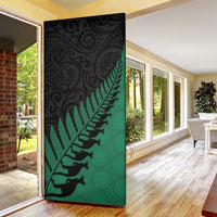 Australia New Zealand Rugby Door Cover Green Aboriginal Wallabies and Maori Black Fern LT9 - Polynesian Pride