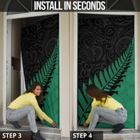 Australia New Zealand Rugby Door Cover Green Aboriginal Wallabies and Maori Black Fern LT9 - Polynesian Pride
