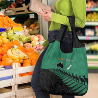 Australia New Zealand Rugby Grocery Bag Green Aboriginal Wallabies and Maori Black Fern LT9 - Polynesian Pride