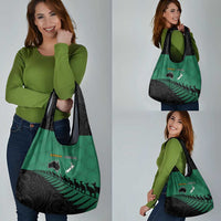 Australia New Zealand Rugby Grocery Bag Green Aboriginal Wallabies and Maori Black Fern LT9 - Polynesian Pride