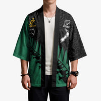 Australia New Zealand Rugby Kimono Green Aboriginal Wallabies and Maori Black Fern LT9 - Polynesian Pride